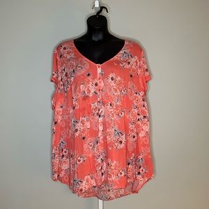 Torrid size 6 peach flower blouse
